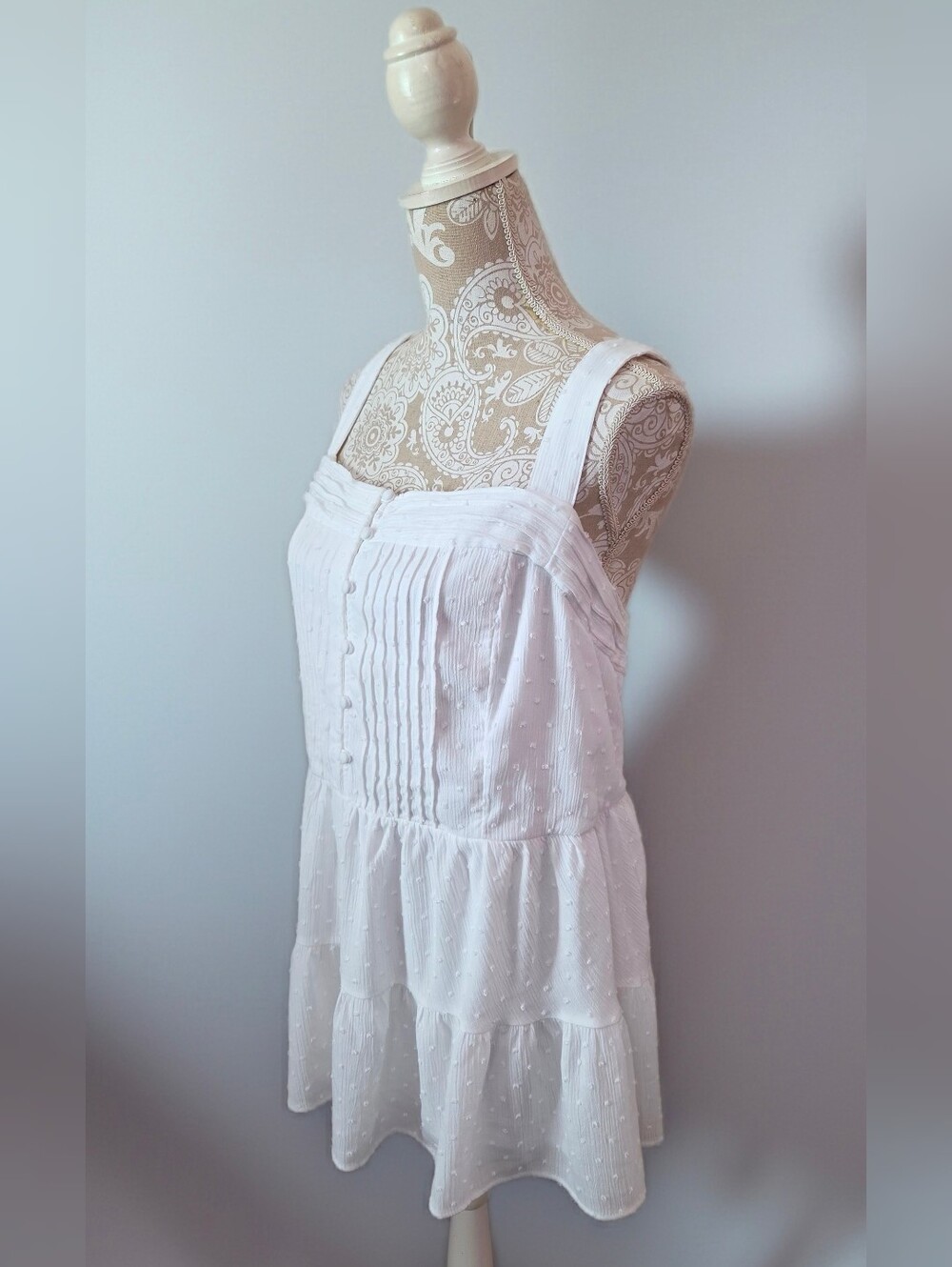 Torrid White Button-front Babydoll Top Size 4X